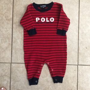 RL Polo Red/Navy Warm Onesie